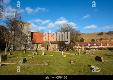 Turville Dorfkirche im Hambleden Tal zwischen Marlow und Henley on Thames Chiltern Hills Buckinghamshire England UK Stockfoto