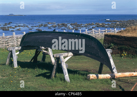 Kanada - Newfoundland - l ' Anse Aux Meadows (Erbe der "Menschheit" UNESCO, 1978). Ehemalige Wikingerdorf X Jahrhundert Schiff. Stockfoto