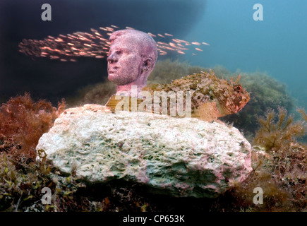 Kosmonauten Jurij Gagarin Skulptur zum ersten in der Welt Unterwasser museum Leaders' Gasse oder sowjetischen Atlantis Stockfoto