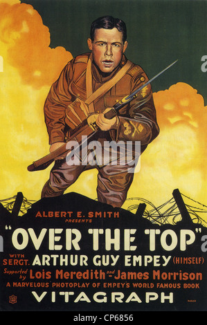 ÜBER THE TOP Poster für 1918 Vitagraph film mit Arthur Empey Stockfoto