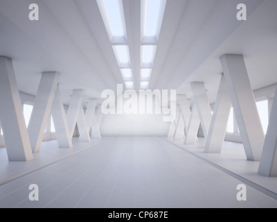 Abstrakte 3D-Architektur weißen Innenraum Stockfoto