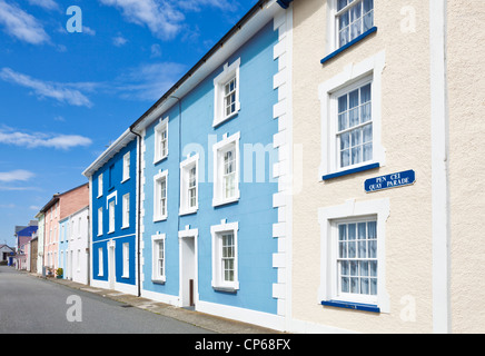 farbige Häuser Aberaeron Mid Wales Ceredigion Küste UK GB EU Europa Stockfoto