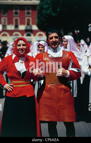 Sardinien - Cagliari - fest der Sant'Efisio paar in Tracht. Stockfoto