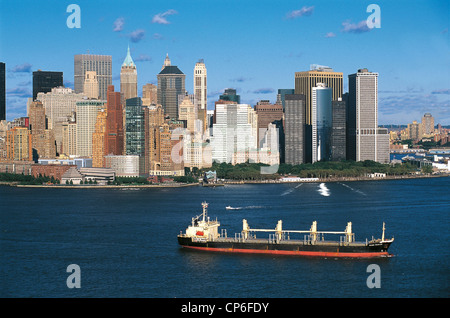 Vereinigte Staaten von Amerika - New York, den Hudson River von Lower Manhattan Stockfoto