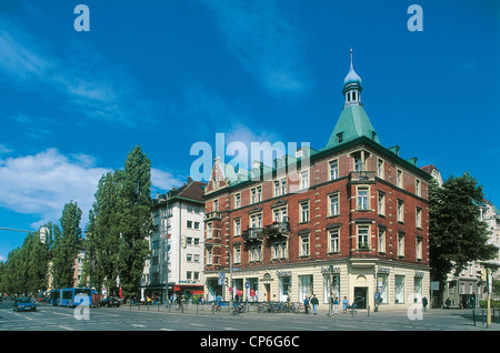 Deutschland - München - Monaco di Baviera, Leopold-Stadtteil Schwabing. Stockfoto
