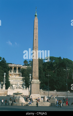 Lazio Rom - Rom, Flaminio Obelisk auf der Piazza del Popolo Stockfoto