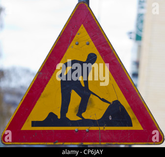 Bauschild Stockfoto