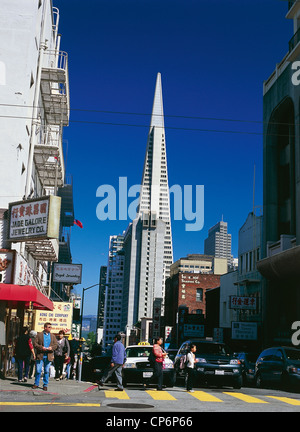 Vereinigte Staaten von Amerika California San Francisco Transamerica Pyramid (zwischen 1969 1972 von William Pereira entworfen) aus Stockfoto