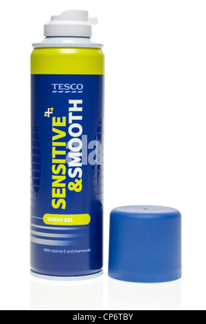 Container von Tesco Rasiergel Stockfoto