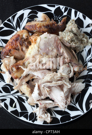 Übrig gebliebene Huhn Stockfoto