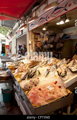 Fischhändler auf Heraklion, Kreta, Griechenland Stockfoto