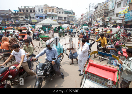 Täglichen Lebens Straßenszene in Alt-Delhi, Indien Stockfoto