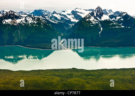 Luftaufnahme des Lynn Canal und die Chilkat Mountain Range, Juneau, südöstlichen Alaska, Sommer Stockfoto