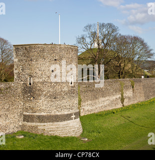 Mittelalterliche Stadtmauer und Turm Canterbury Kent UK Stockfoto