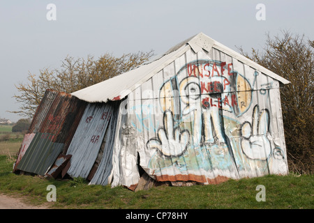 Gebäude, Schuppen Sie, Ruine, unsicher, Wanddekoration Stockfoto