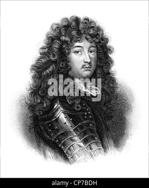 Gravierte Portrait von König Louis XIV von Frankreich. Veröffentlicht in Buch, der Vicomte von Bragelonne von Alexandre Dumas zwischen 1847 und 1850 Stockfoto