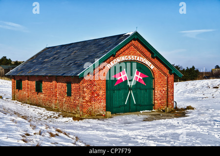 Lebensrettende Station auf Mando, Dänemark Stockfoto