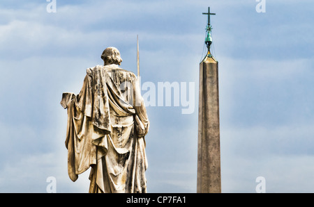 Detail aus dem Petersplatz im Vatikan, Rom. Stockfoto