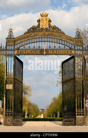 Puerta de Espana Eingang Buen Retiro Park in Madrid, Spanien Stockfoto