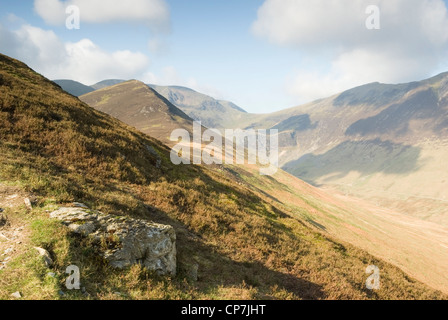 Teil des Hufeisens Coledale vom Stil Ende über Coledale im englischen Lake District gesehen. Stockfoto