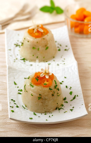 Kumquats Gelee mit Orangenblüten. Rezept zur Verfügung. Stockfoto