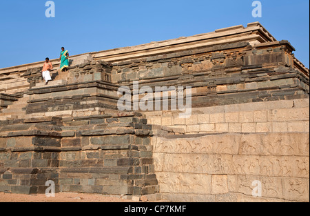 Mahanavami Dibba. Königliche Gehege. Hampi. Indien Stockfoto