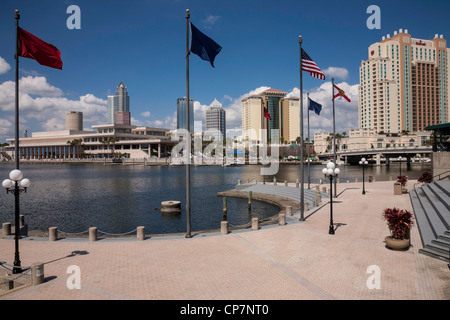 Die Skyline der Innenstadt von Harbour Island, Tampa, FL Stockfoto