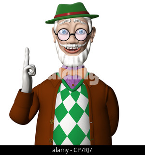 Lächelnde Arzt Hinweis per Hand im Profil Stockfoto