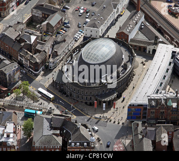 Luftaufnahme von Leeds Corn Exchange Stockfoto
