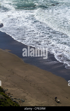 Szenen aus Goat Rock State Beach in Sonoma County an der Mündung des Flusses Russisch Stockfoto