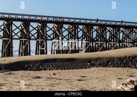 Der Pudding Creek Trestle Bridge Fußteil des Ten Mile Trail in Fort Bragg, Kalifornien Stockfoto