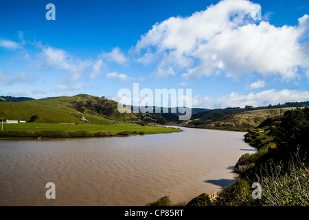 Der russische Fluss nahe der Mündung in Sonoma County, California Stockfoto