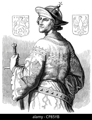 historische Abbildung, 19. Jahrhundert, Adolf von Nassau (1250-1298) aus Dem Adelsgeschlecht der Nassauer (Walramische Linie) Stockfoto