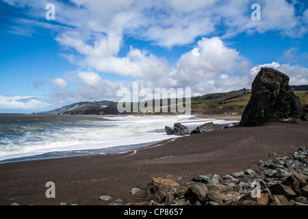 Szenen aus Goat Rock State Beach an der Mündung des Flusses Russisch im Sonoma County an der kalifornischen Küste Stockfoto