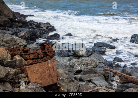 Szenen aus Goat Rock State Beach an der Mündung des Flusses Russisch im Sonoma County an der kalifornischen Küste Stockfoto