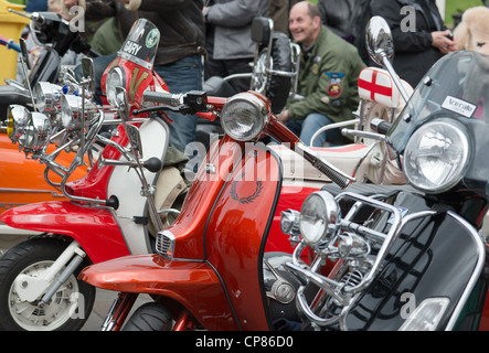 Scooter Club Rallye in Cambridge, England. Stockfoto