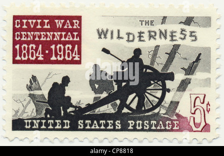 Historische Briefmarke, Schlacht der Wildnis, Schlacht des amerikanischen Bürgerkriegs, Historische Briefmarken, 1964, Schlacht von t Stockfoto