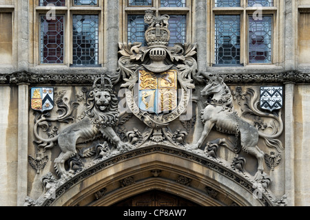 Das königliche Wappen an Braesnose College, Oxford University. Oxford, Oxfordshire, England Stockfoto