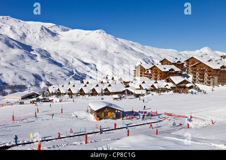 Frankreich, Savoyen, Les Menuires, Bezirk Reberty 2000, Skigebiet in den drei Tälern Des Bellevilles Tal Stockfoto