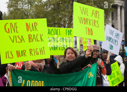 Mitglieder der UWA, United Workers Association setzte sich für die Rechte von Hausangestellten in Großbritannien Stockfoto