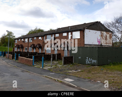 England, Salford, untere Broughton, 80er Jahre Rat Gehäuse zum Abriss bereit Stockfoto