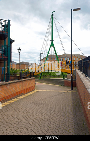 Wathen Wigg Fussgängerbrücke über th Fluss Nene Northampton UK Stockfoto