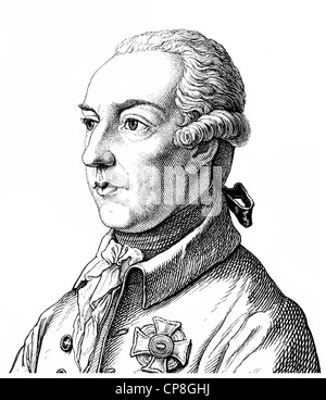 Joseph II. und Benedikt August Johann Anton Michael Adam, 1741-1790, Haus von Habsburg-Lothringen, Erzherzog in das Erzherzogtum von Au Stockfoto