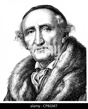 Johann Gottfried Schadow, 1764-1850, ein preußischer Künstler und Bildhauer des deutschen Klassizismus, Historische Zeichnung aus Dem 19. Ja Stockfoto