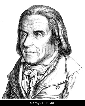 Johann Heinrich Pestalozzi, 1746-1827, ein Schweizer Pädagoge, Philanthrop, Philosoph und Politiker, Historische Zeichnung aus Stockfoto