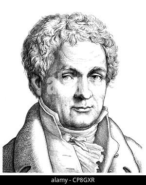 Johann Ludwig Tieck, 1773-1853, deutscher Dichter, Schriftsteller, Herausgeber und Übersetzer der Romantik, Historische Zeichnung aus de Stockfoto