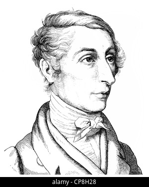 Carl Maria Friedrich Ernst von Weber, 1786-1826, deutscher Komponist, Dirigent und Pianist, Historische Zeichnung aus Dem 19. J Stockfoto