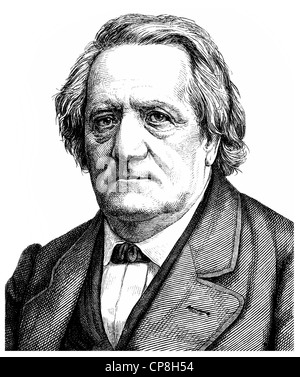 Franz Paul Lachner, 1803-1890, ein deutscher Komponist und Dirigent, Historische Zeichnung aus Dem 19. Halbmonatsschrift, Porträt von Fr Stockfoto