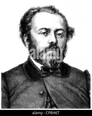 Berthold Auerbach oder Moses Baruch Auerbacher, 1812-1882, ein deutscher Schriftsteller, Historische Zeichnung aus Dem 19. Halbmonatsschrift, Ill Stockfoto