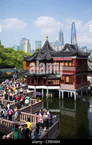 Ansicht des Teehauses im Yu-Garten in Shanghai China Stockfoto